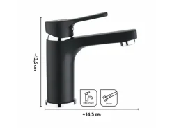 New baliv Waschtischarmatur WT-5760 Schwarz Matt