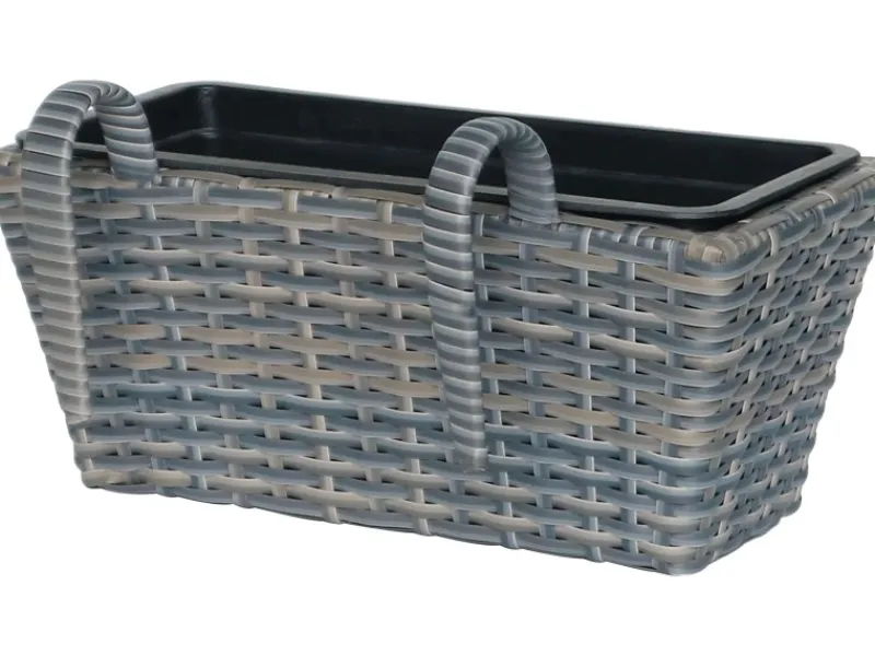 Balkonkasten Polyrattan 40 cm x 28 cm x 22 cm< Töpfe