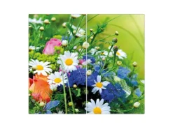 Banjado Schneidebretter|Herdabdeckungen<Herdabdeckplatte Glas 2 Teilig Je 30x52CM Schneidebrett Herdabdeckung Mit Motiv Blumenstrauß