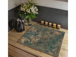 Clearance Banjado Herdabdeckplatte Glas 1 Teilig 60x52CM Schneidebrett Herdabdeckung Mit Motiv Kupfer Patina