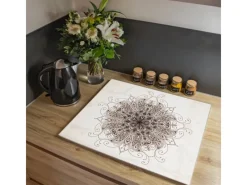 Outlet Banjado Herdabdeckplatte Glas 1 Teilig 60x52CM Schneidebrett Herdabdeckung Mit Motiv Mehendi