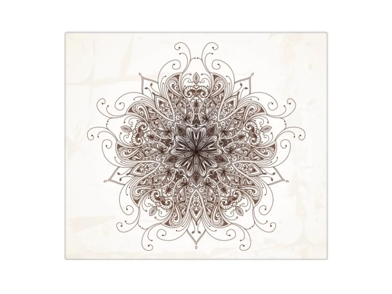 Outlet Banjado Herdabdeckplatte Glas 1 Teilig 60x52CM Schneidebrett Herdabdeckung Mit Motiv Mehendi