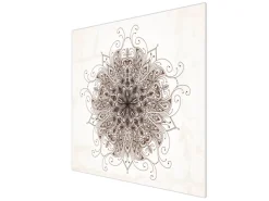 Outlet Banjado Herdabdeckplatte Glas 1 Teilig 60x52CM Schneidebrett Herdabdeckung Mit Motiv Mehendi