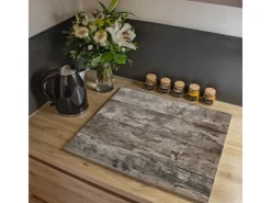 Banjado Herdabdeckplatte Glas 1 Teilig 60x52CM Schneidebrett Herdabdeckung Mit Motiv Alte Planken< Schneidebretter|Herdabdeckungen