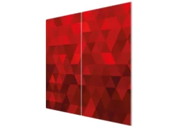 Best Banjado Herdabdeckplatte Glas 2 Teilig Je 30x52CM Schneidebrett Herdabdeckung Mit Motiv Dreiecke Rot