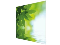 Banjado Schneidebretter|Herdabdeckungen<Herdabdeckplatte Glas 1 Teilig 60x52CM Schneidebrett Herdabdeckung Mit Motiv Blättertraum
