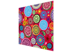 Banjado Herde|Herdabdeckungen<Herdabdeckplatte Glas 2 Teilig Je 30x52CM Schneidebrett Herdabdeckung Mit Motiv Retro Kreise