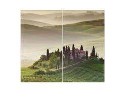 Banjado Schneidebretter|Herdabdeckungen<Herdabdeckplatte Glas 2 Teilig Je 30x52CM Schneidebrett Herdabdeckung Mit Motiv Toscana