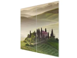 Banjado Schneidebretter|Herdabdeckungen<Herdabdeckplatte Glas 2 Teilig Je 30x52CM Schneidebrett Herdabdeckung Mit Motiv Toscana