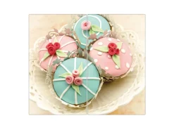 Banjado Herdabdeckplatte Glas 2 Teilig Je 30x52CM Schneidebrett Herdabdeckung Mit Motiv Cupcakes