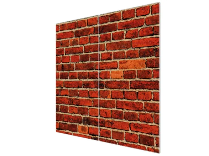 Banjado Herdabdeckplatte Glas 2 Teilig Je 30x52CM Schneidebrett Herdabdeckung Mit Motiv Ziegelwand< Herde|Herdabdeckungen