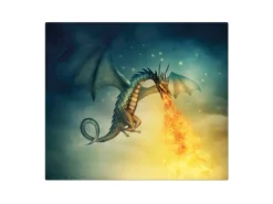 Banjado Schneidebretter|Herde<Herdabdeckplatte Glas 1 Teilig 60x52CM Schneidebrett Herdabdeckung Mit Motiv Drachen