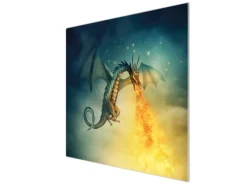 Banjado Schneidebretter|Herde<Herdabdeckplatte Glas 1 Teilig 60x52CM Schneidebrett Herdabdeckung Mit Motiv Drachen