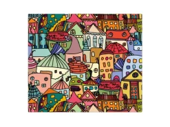 Banjado Herdabdeckungen|Kochfelder<Herdabdeckplatte Glas 1 Teilig 60x52CM Schneidebrett Herdabdeckung Mit Motiv Funky Town