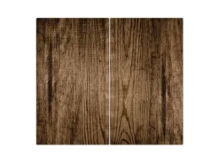Banjado Herdabdeckungen|Kochfelder<Herdabdeckplatte Glas 2 Teilig Je 30x52CM Schneidebrett Herdabdeckung Mit Motiv Maserung Dunkel