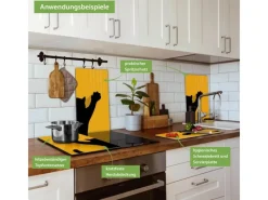 Banjado Herdabdeckungen|Herde<Herdabdeckplatte Glas 2 Teilig Je 30x52CM Schneidebrett Herdabdeckung Mit Motiv Scratch