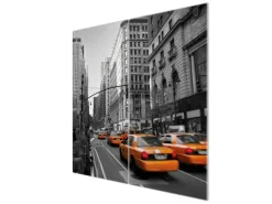 Discount Banjado Herdabdeckplatte Glas 2 Teilig Je 30x52CM Schneidebrett Herdabdeckung Mit Motiv New York Taxi