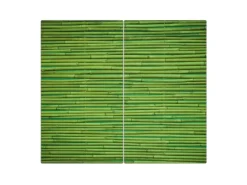Outlet Banjado Herdabdeckplatte Glas 2 Teilig Je 30x52CM Schneidebrett Herdabdeckung Mit Motiv Bambus Grün