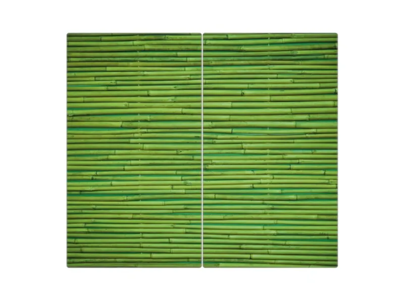 Outlet Banjado Herdabdeckplatte Glas 2 Teilig Je 30x52CM Schneidebrett Herdabdeckung Mit Motiv Bambus Grün