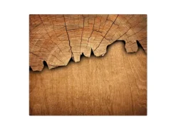 Banjado Schneidebretter|Herdabdeckungen<Herdabdeckplatte Glas 1 Teilig 60x52CM Schneidebrett Herdabdeckung Mit Motiv Holz