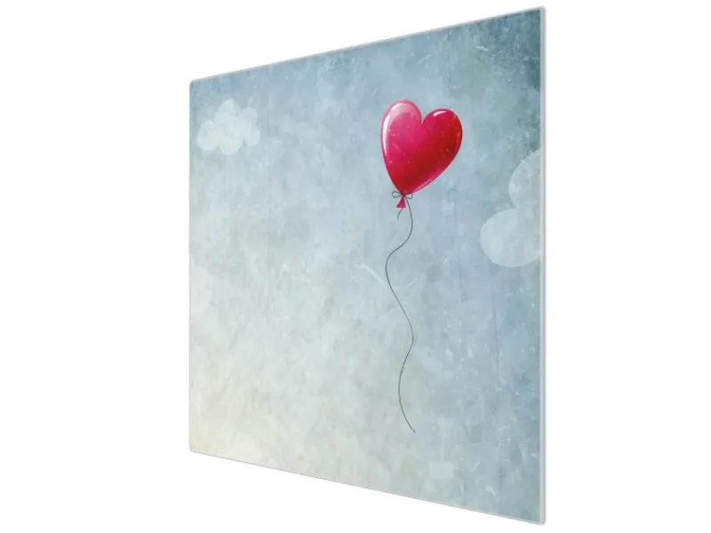 Banjado Herdabdeckplatte Glas 1 Teilig 60x52CM Schneidebrett Herdabdeckung Mit Motiv Herzballon< Schneidebretter|Herde