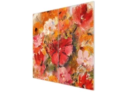 Banjado Herdabdeckplatte Glas 2 Teilig Je 30x52CM Schneidebrett Herdabdeckung Mit Motiv Fallende Blumen< Kochfelder|Herdabdeckungen