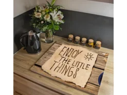 Banjado Herdabdeckplatte Glas 1 Teilig 60x52CM Schneidebrett Herdabdeckung Mit Motiv Happy Day< Schneidebretter|Herdabdeckungen
