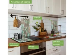 Banjado Herdabdeckplatte Glas 2 Teilig Je 30x52CM Schneidebrett Herdabdeckung Mit Motiv Verwittertes Holz< Schneidebretter|Herdabdeckungen