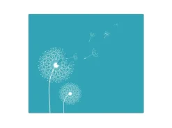 Outlet Banjado Herdabdeckplatte Glas 1 Teilig 60x52CM Schneidebrett Herdabdeckung Mit Motiv Pusteblume 4