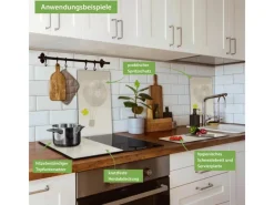 Banjado Kochfelder|Küchenrückwände<Herdabdeckplatte Glas 2 Teilig Je 30x52CM Schneidebrett Herdabdeckung Mit Motiv Flüchtiges Glück