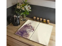 Banjado Herde|Herdabdeckungen<Herdabdeckplatte Glas 2 Teilig Je 30x52CM Schneidebrett Herdabdeckung Mit Motiv Holgerson