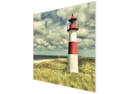 Banjado Schneidebretter|Herde<Herdabdeckplatte Glas 2 Teilig Je 30x52CM Schneidebrett Herdabdeckung Mit Motiv Leuchtturm Sylt