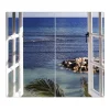 Banjado Herdabdeckplatte Glas 2 Teilig Je 30x52CM Schneidebrett Herdabdeckung Mit Motiv Fensterpanorama< Schneidebretter|Herde