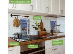 Banjado Herdabdeckplatte Glas 2 Teilig Je 30x52CM Schneidebrett Herdabdeckung Mit Motiv Fensterpanorama< Schneidebretter|Herde