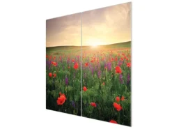 Banjado Herdabdeckplatte Glas 2 Teilig Je 30x52CM Schneidebrett Herdabdeckung Mit Motiv Sommerfeld< Herdabdeckungen|Kochfelder