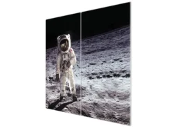 Outlet Banjado Herdabdeckplatte Glas 2 Teilig Je 30x52CM Schneidebrett Herdabdeckung Mit Motiv Astronaut
