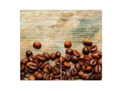 Banjado Herdabdeckungen|Schneidebretter<Herdabdeckplatte Glas 2 Teilig Je 30x52CM Schneidebrett Herdabdeckung Mit Motiv Kaffeebohnen