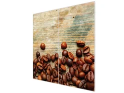 Banjado Herdabdeckungen|Schneidebretter<Herdabdeckplatte Glas 2 Teilig Je 30x52CM Schneidebrett Herdabdeckung Mit Motiv Kaffeebohnen