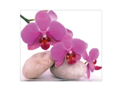 Outlet Banjado Herdabdeckplatte Glas 1 Teilig 60x52CM Schneidebrett Herdabdeckung Mit Motiv Orchidee