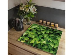 Best Banjado Herdabdeckplatte Glas 1 Teilig 60x52CM Schneidebrett Herdabdeckung Mit Motiv Efeu
