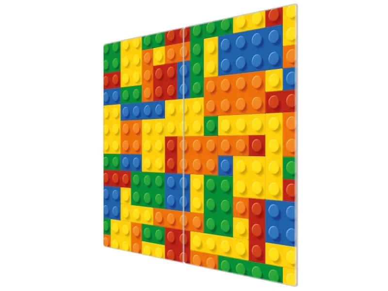 Banjado Herdabdeckplatte Glas 2 Teilig Je 30x52CM Schneidebrett Herdabdeckung Mit Motiv Bausteine< Herdabdeckungen|Herde