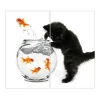 Online Banjado Herdabdeckplatte Glas 2 Teilig Je 30x52CM Schneidebrett Herdabdeckung Mit Motiv Katze Und Fisch
