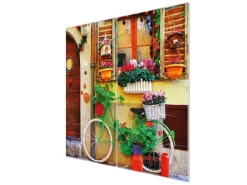 Banjado Herde|Herdabdeckungen<Herdabdeckplatte Glas 2 Teilig Je 30x52CM Schneidebrett Herdabdeckung Mit Motiv Grünes Fahrrad