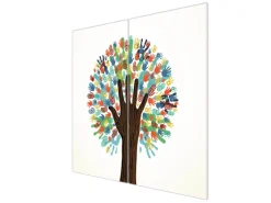 Sale Banjado Herdabdeckplatte Glas 2 Teilig Je 30x52CM Schneidebrett Herdabdeckung Mit Motiv We Are The World