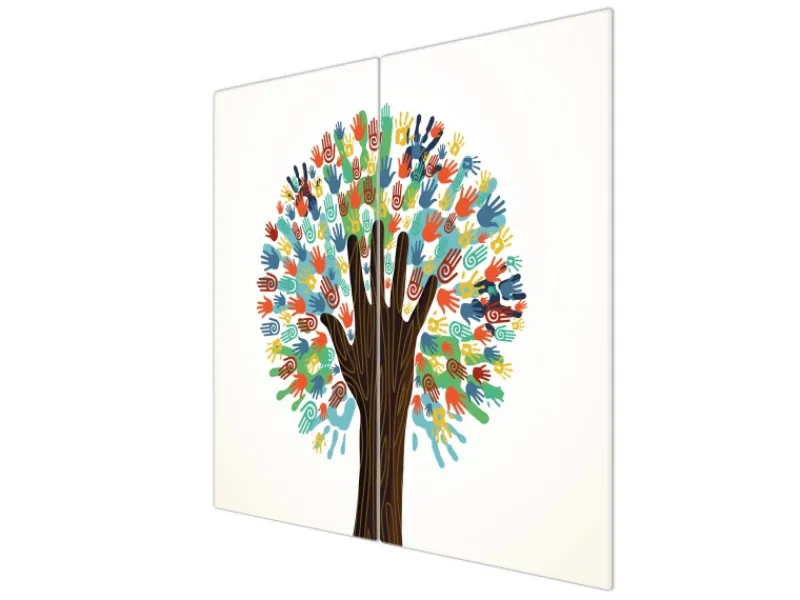 Sale Banjado Herdabdeckplatte Glas 2 Teilig Je 30x52CM Schneidebrett Herdabdeckung Mit Motiv We Are The World