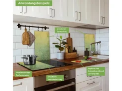 Banjado Herdabdeckplatte Glas 2 Teilig Je 30x52CM Schneidebrett Herdabdeckung Mit Motiv Vintage Messing< Schneidebretter|Herdabdeckungen