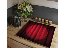Banjado Herdabdeckungen|Herde<Herdabdeckplatte Glas 1 Teilig 60x52CM Schneidebrett Herdabdeckung Mit Motiv Roter Vorhang
