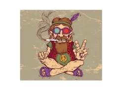 Banjado Schneidebretter|Herde<Herdabdeckplatte Glas 1 Teilig 60x52CM Schneidebrett Herdabdeckung Mit Motiv Peace