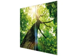 Outlet Banjado Herdabdeckplatte Glas 2 Teilig Je 30x52CM Schneidebrett Herdabdeckung Mit Motiv Baumkrone