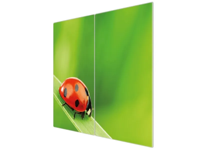 Banjado Herdabdeckplatte Glas 2 Teilig Je 30x52CM Schneidebrett Herdabdeckung Mit Motiv Marienkäfer< Schneidebretter|Herdabdeckungen